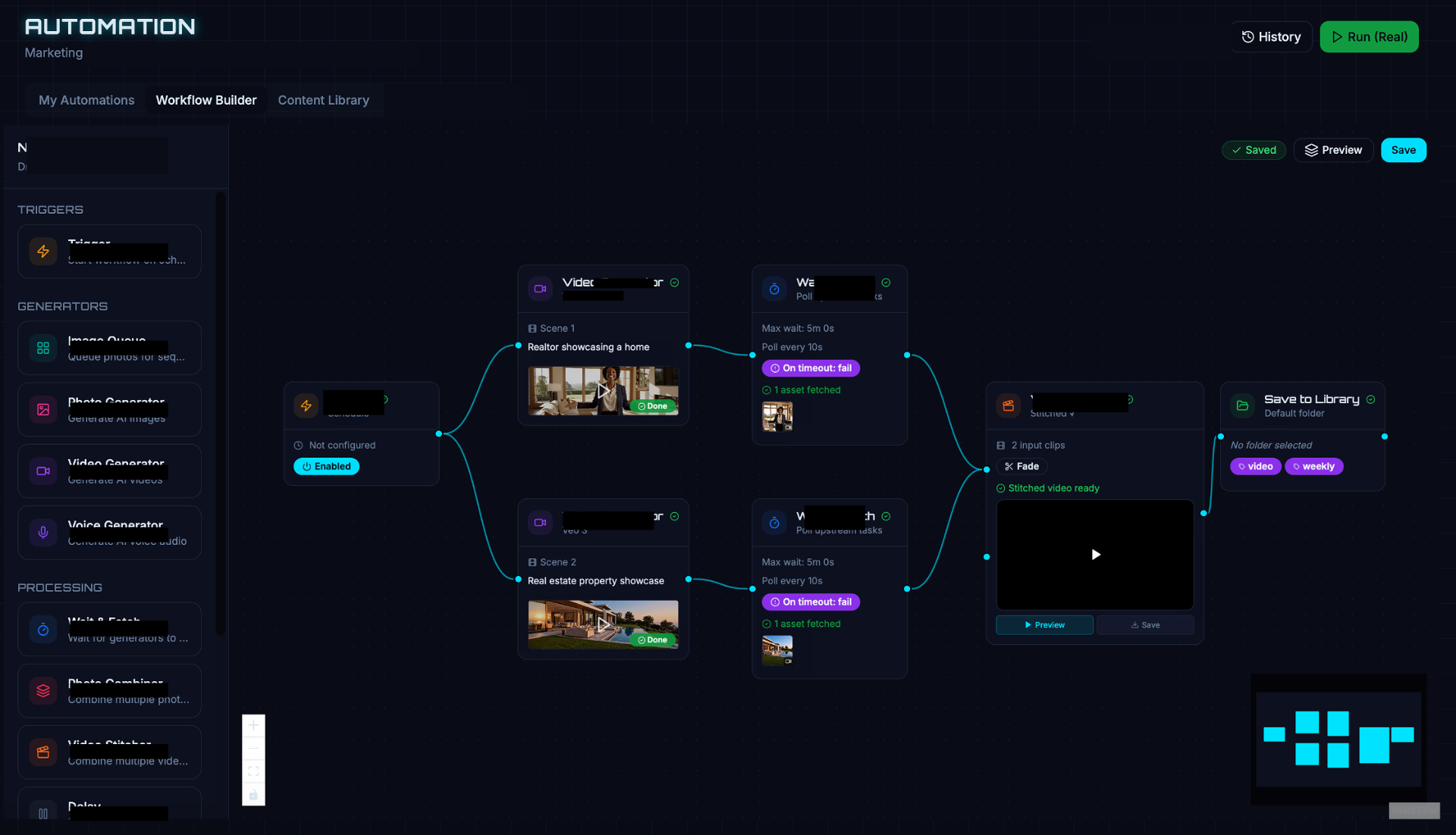 Marketing Automation workflow builder inside the Command Center
